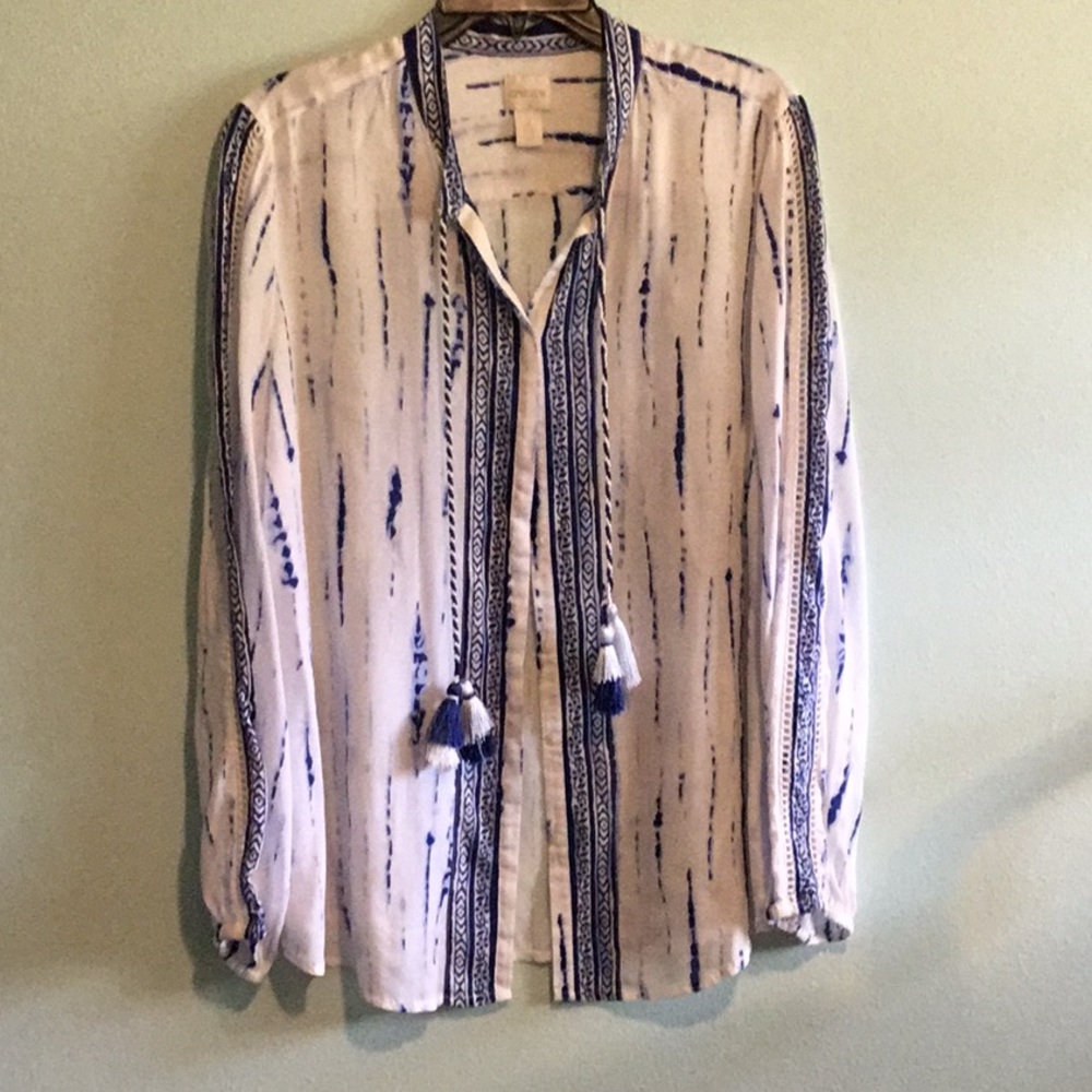 Chico's Blue and White Striped Blouse